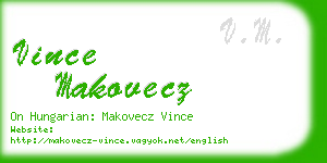 vince makovecz business card